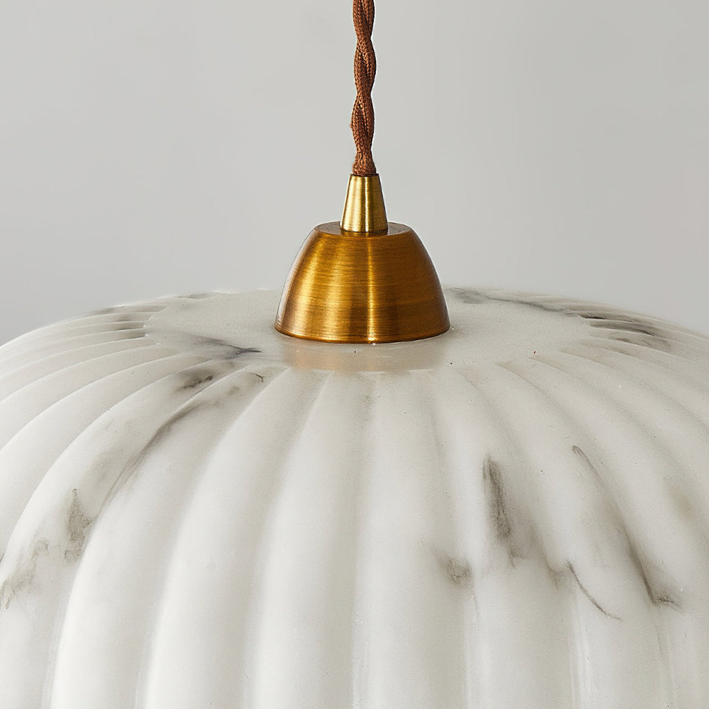 Modern Marble-Style Stone Pendant Light With Warm LED Glow — Harbor Light Co.