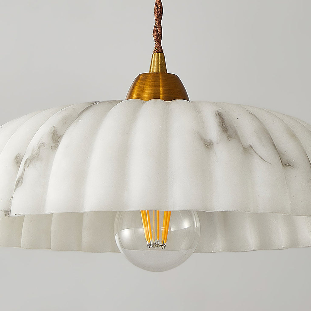 Modern Marble-Style Stone Pendant Light With Warm LED Glow — Harbor Light Co.