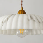 Modern Marble-Style Stone Pendant Light With Warm LED Glow — Harbor Light Co.