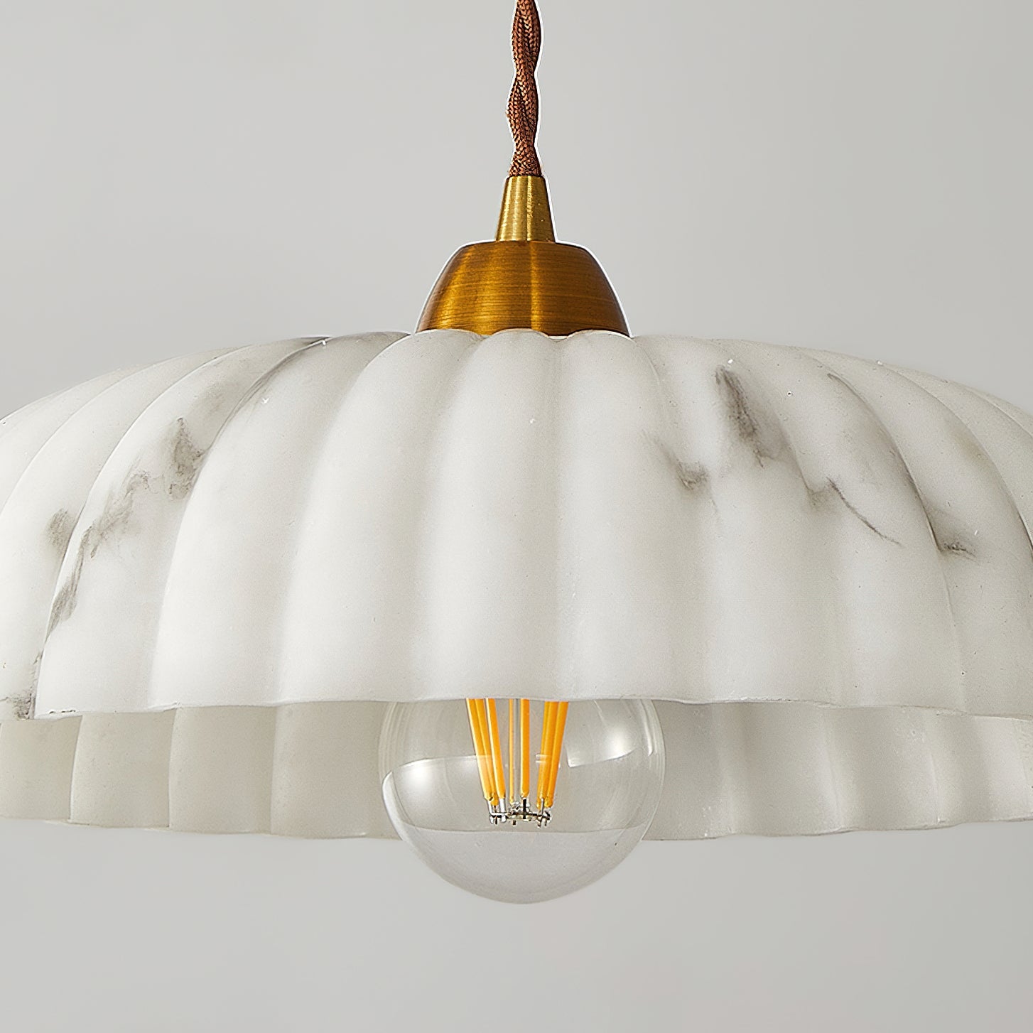 Modern Marble-Style Stone Pendant Light With Warm LED Glow — Harbor Light Co.