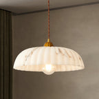 Modern Marble-Style Stone Pendant Light With Warm LED Glow — Harbor Light Co.
