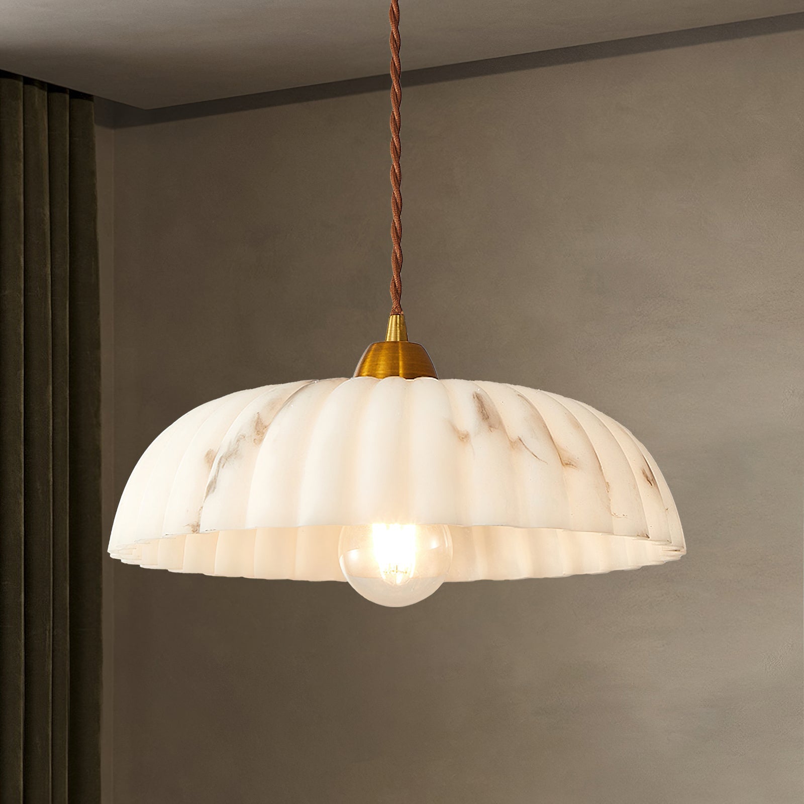 Modern Marble-Style Stone Pendant Light With Warm LED Glow — Harbor Light Co.