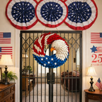 Patriotic Eagle Wreath Boxwood American Flag Wall Art Veterans Memorial Door Wreath Indoor Outdoor Hanging Decoration