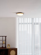 Modern Round Flush Mount Ceiling Light with Metal Rim