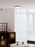 Modern Round Flush Mount Ceiling Light with Metal Rim
