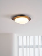 Modern Round Flush Mount Ceiling Light with Metal Rim