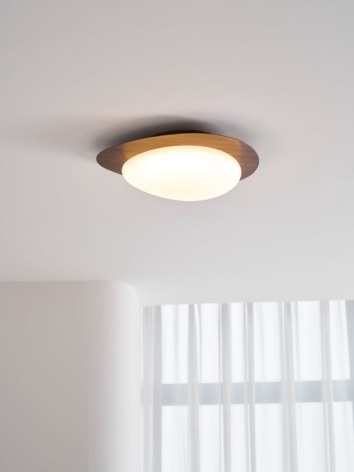 Modern Round Flush Mount Ceiling Light with Metal Rim