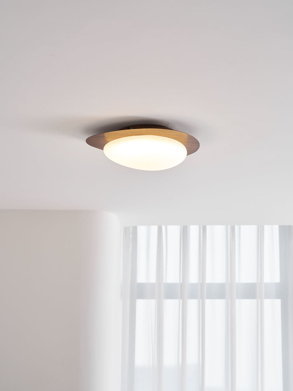 Modern Round Flush Mount Ceiling Light with Metal Rim