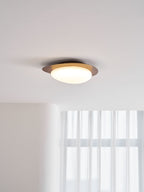 Modern Round Flush Mount Ceiling Light with Metal Rim