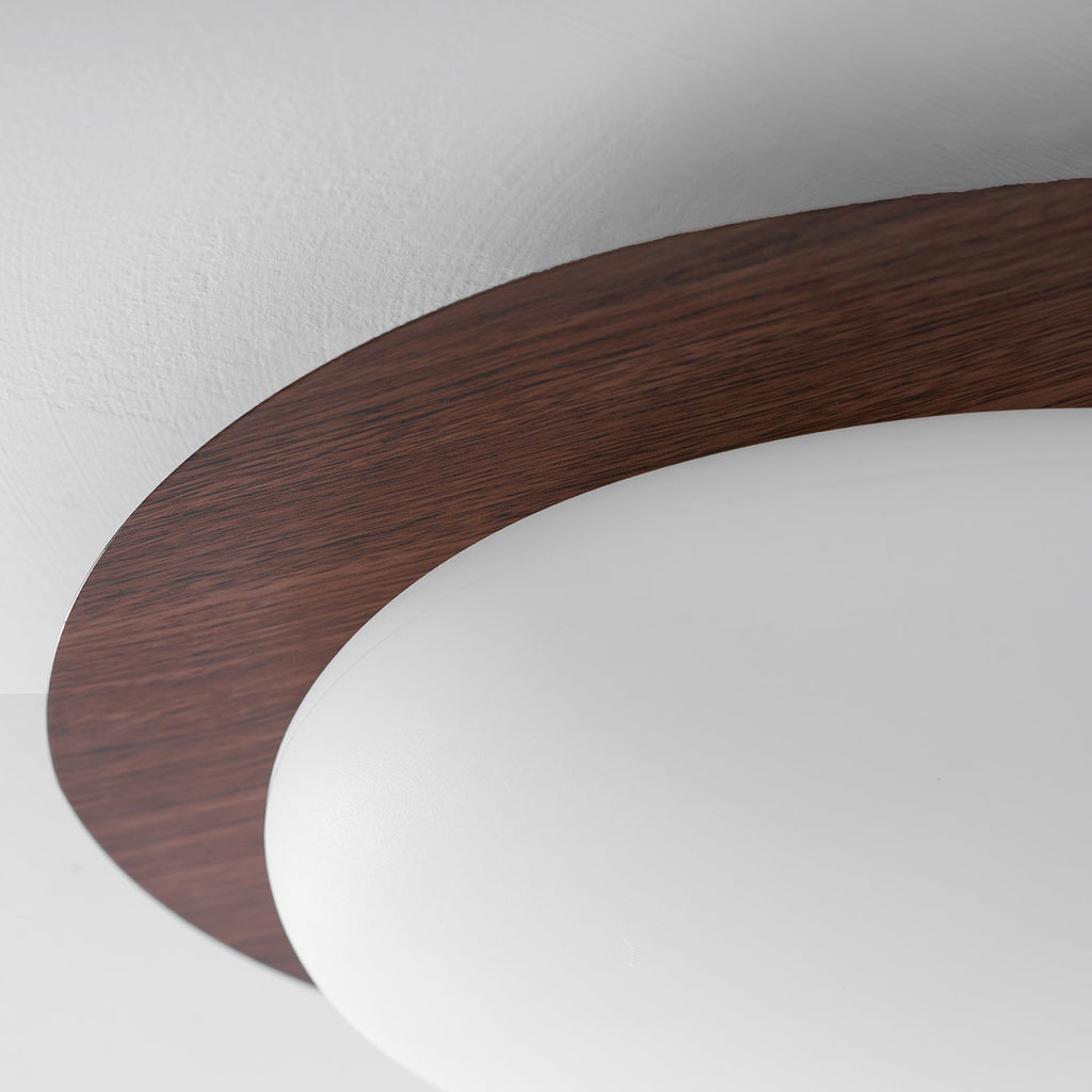 Modern Round Flush Mount Ceiling Light with Metal Rim