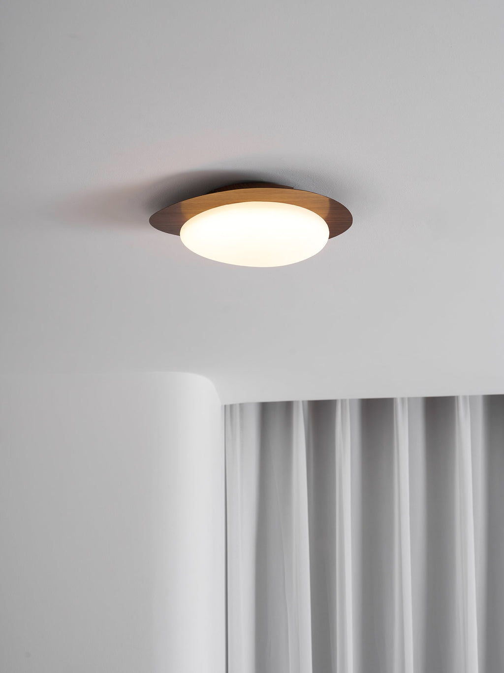 Modern Round Flush Mount Ceiling Light with Metal Rim