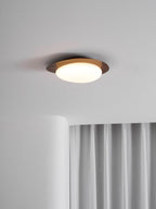 Modern Round Flush Mount Ceiling Light with Metal Rim