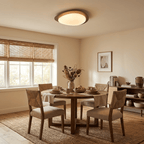 Modern Round Flush Mount Ceiling Light with Metal Rim