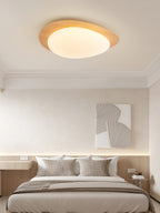 Modern Round Flush Mount Ceiling Light with Metal Rim