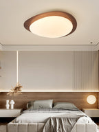 Modern Round Flush Mount Ceiling Light with Metal Rim
