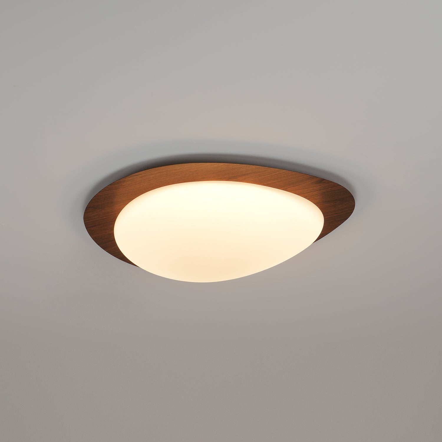 Modern Round Flush Mount Ceiling Light with Metal Rim
