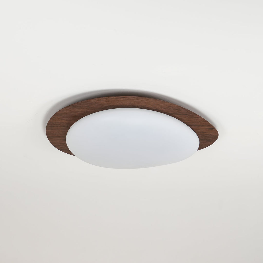 Modern Round Flush Mount Ceiling Light with Metal Rim