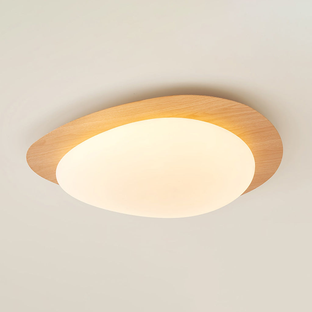 Modern Round Flush Mount Ceiling Light with Metal Rim