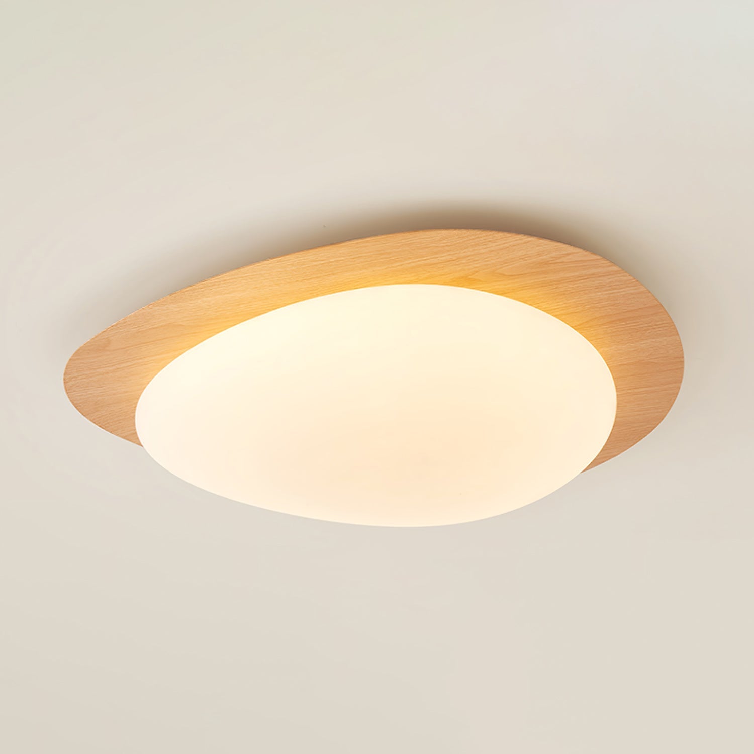 Modern Round Flush Mount Ceiling Light with Metal Rim