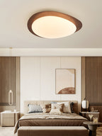 Modern Round Flush Mount Ceiling Light with Metal Rim