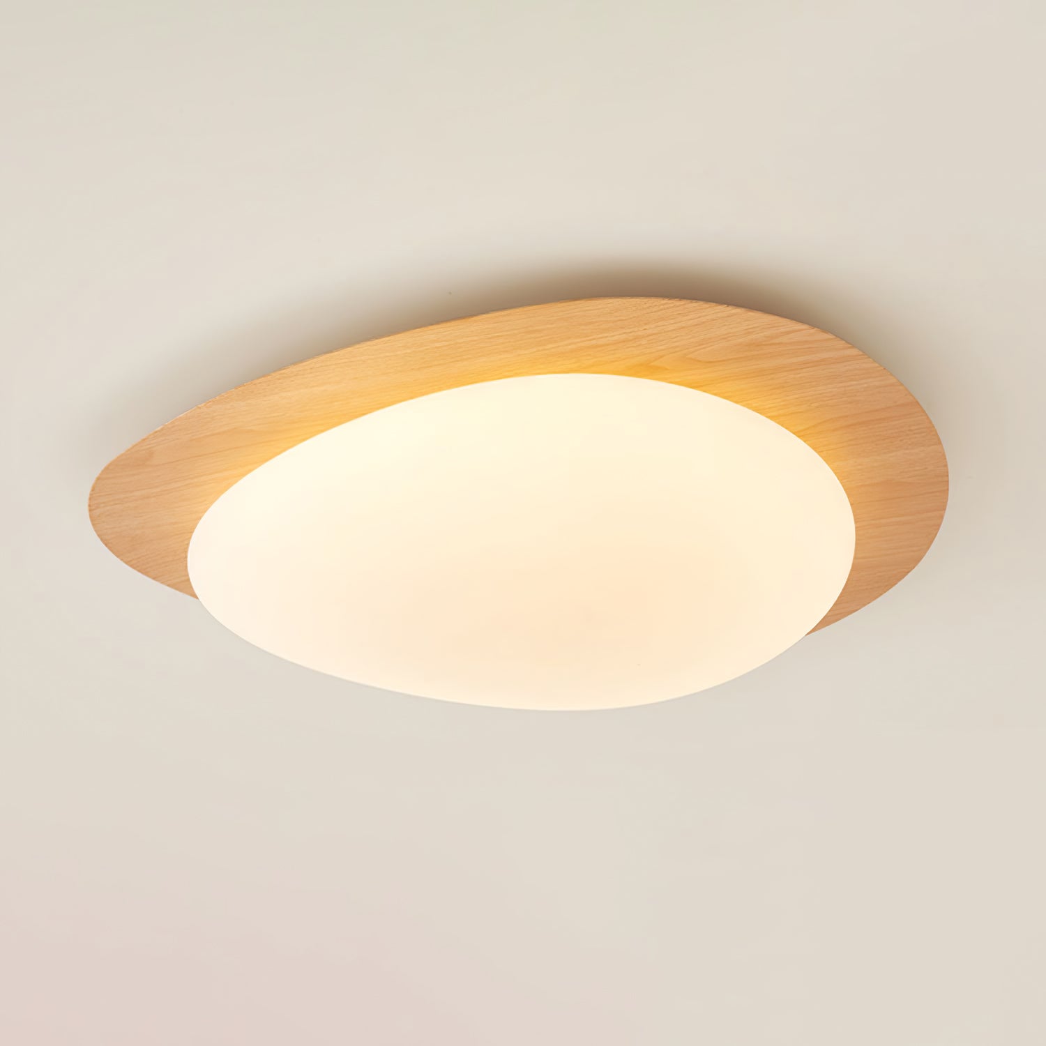 Modern Round Flush Mount Ceiling Light with Metal Rim
