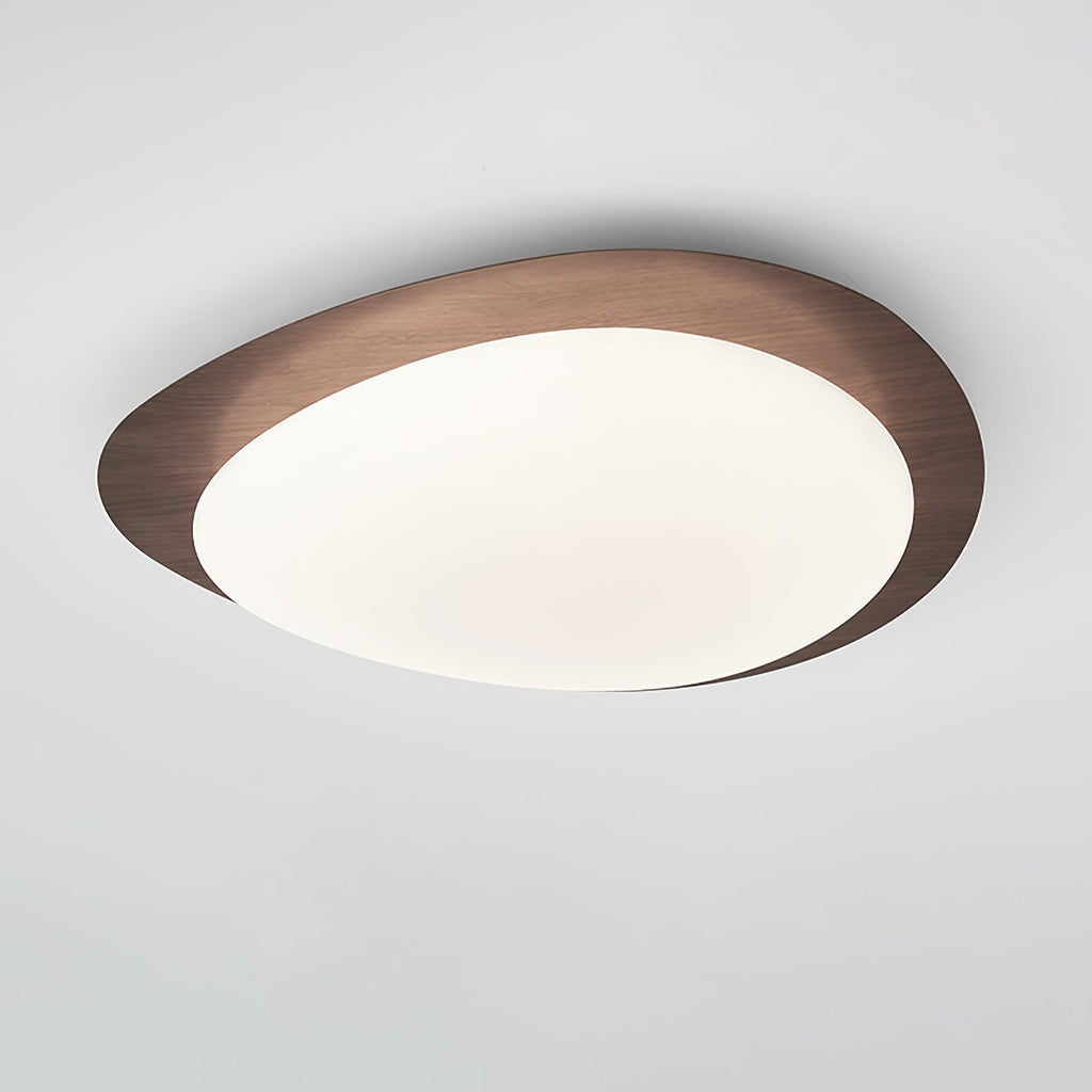 Modern Round Flush Mount Ceiling Light with Metal Rim