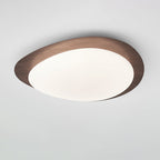 Modern Round Flush Mount Ceiling Light with Metal Rim