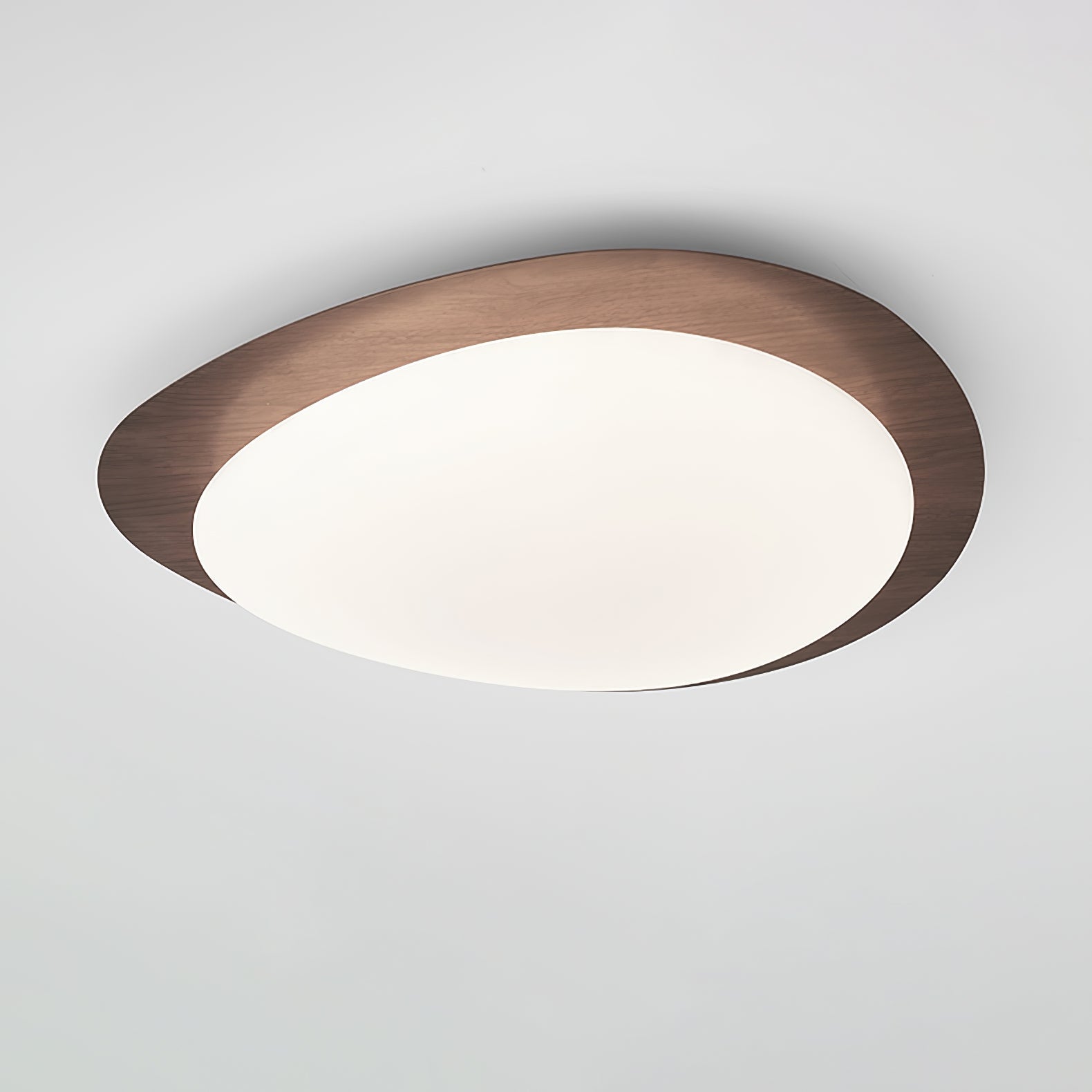 Modern Round Flush Mount Ceiling Light with Metal Rim