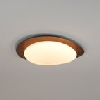 Modern Round Flush Mount Ceiling Light with Metal Rim