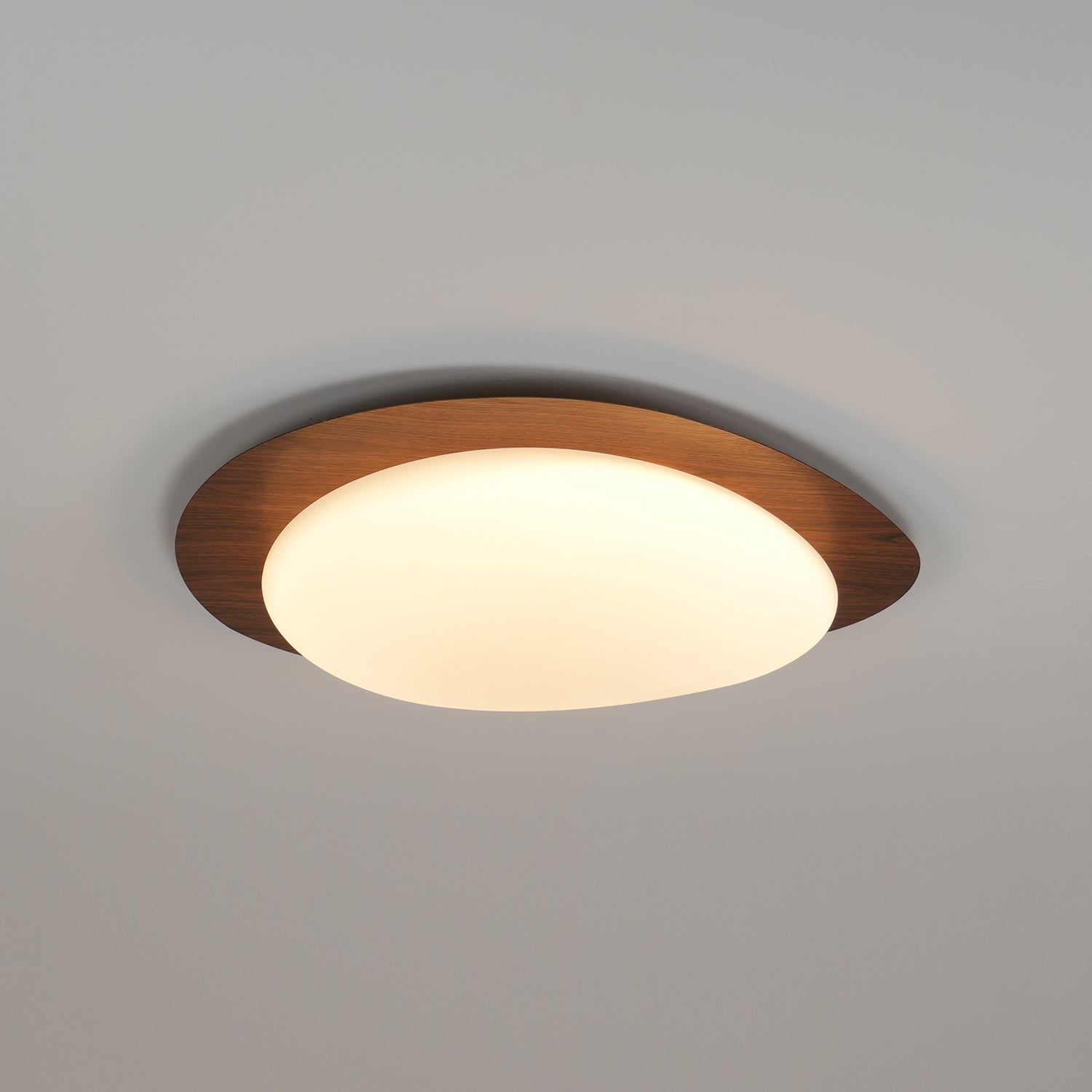 Modern Round Flush Mount Ceiling Light with Metal Rim