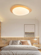 Modern Round Flush Mount Ceiling Light with Metal Rim