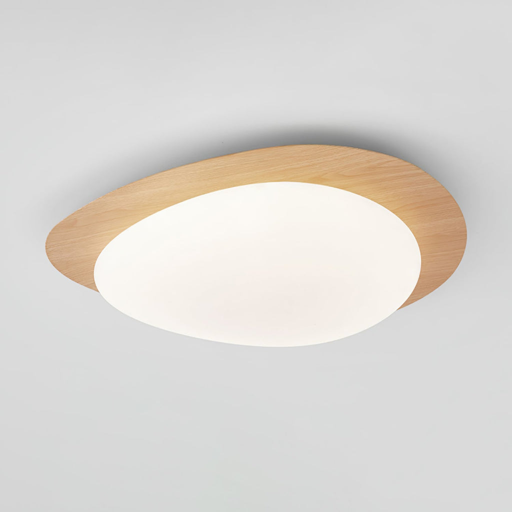 Modern Round Flush Mount Ceiling Light with Metal Rim