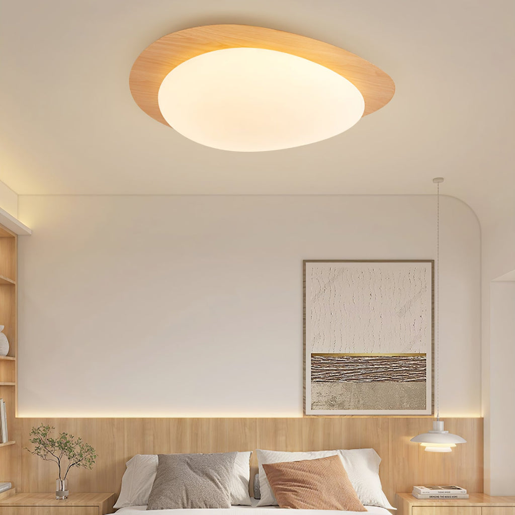 Modern Round Flush Mount Ceiling Light with Metal Rim