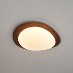 Modern Round Flush Mount Ceiling Light with Metal Rim