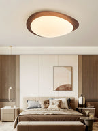 Modern Round Flush Mount Ceiling Light with Metal Rim