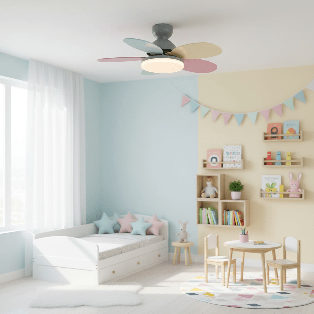 Petal Blade Ceiling Fan with Remote Control and Integrated LED Light