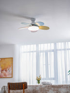 Petal Blade Ceiling Fan with Remote Control and Integrated LED Light