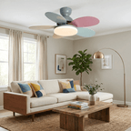 Petal Blade Ceiling Fan with Remote Control and Integrated LED Light