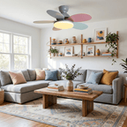 Petal Blade Ceiling Fan with Remote Control and Integrated LED Light