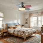 Petal Blade Ceiling Fan with Remote Control and Integrated LED Light