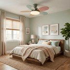 Petal Blade Ceiling Fan with Remote Control and Integrated LED Light