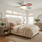 Petal Blade Ceiling Fan with Remote Control and Integrated LED Light