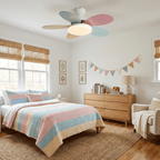 Petal Blade Ceiling Fan with Remote Control and Integrated LED Light