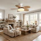 Petal Blade Ceiling Fan with Remote Control and Integrated LED Light