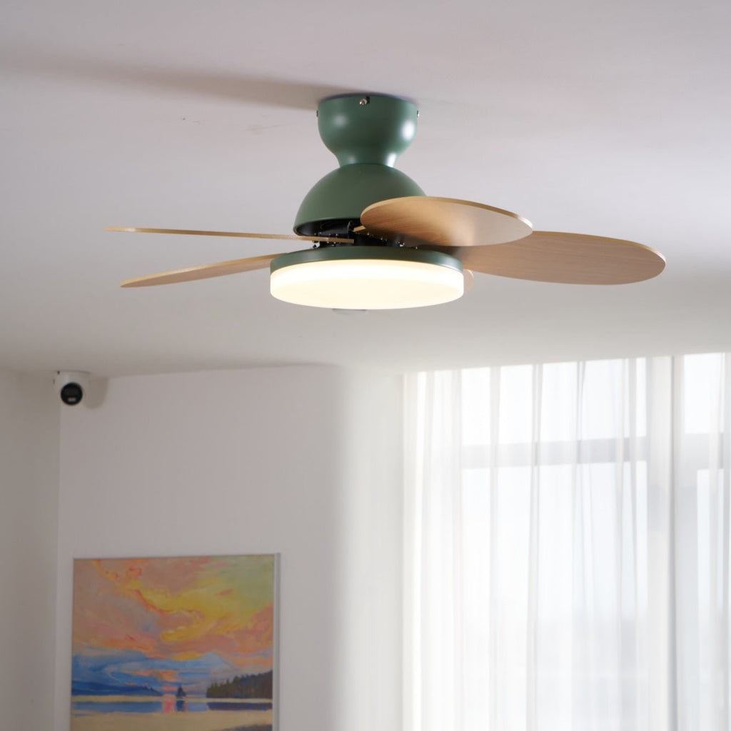 Petal Blade Ceiling Fan with Remote Control and Integrated LED Light