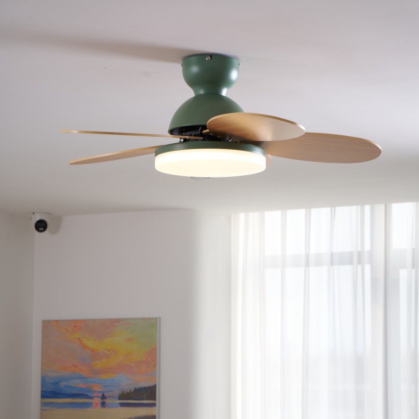 Petal Blade Ceiling Fan with Remote Control and Integrated LED Light