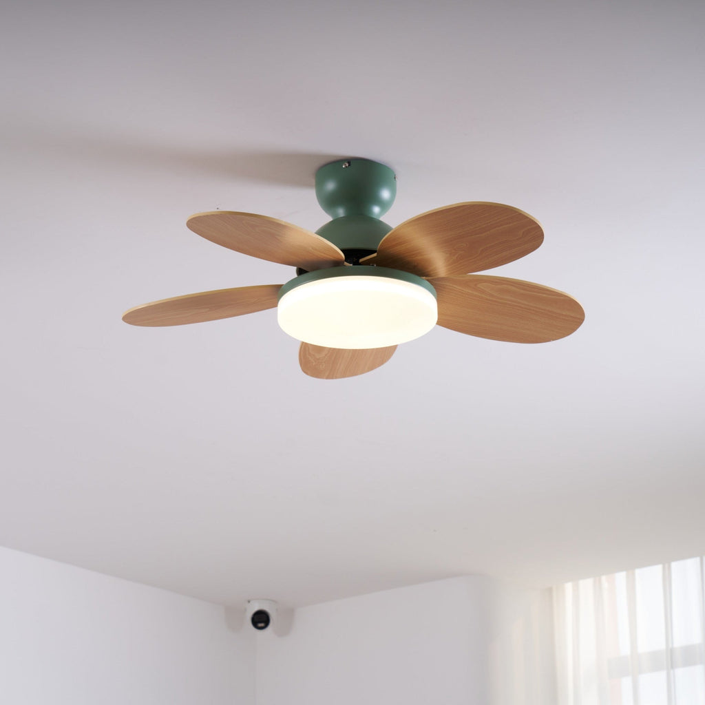 Petal Blade Ceiling Fan with Remote Control and Integrated LED Light