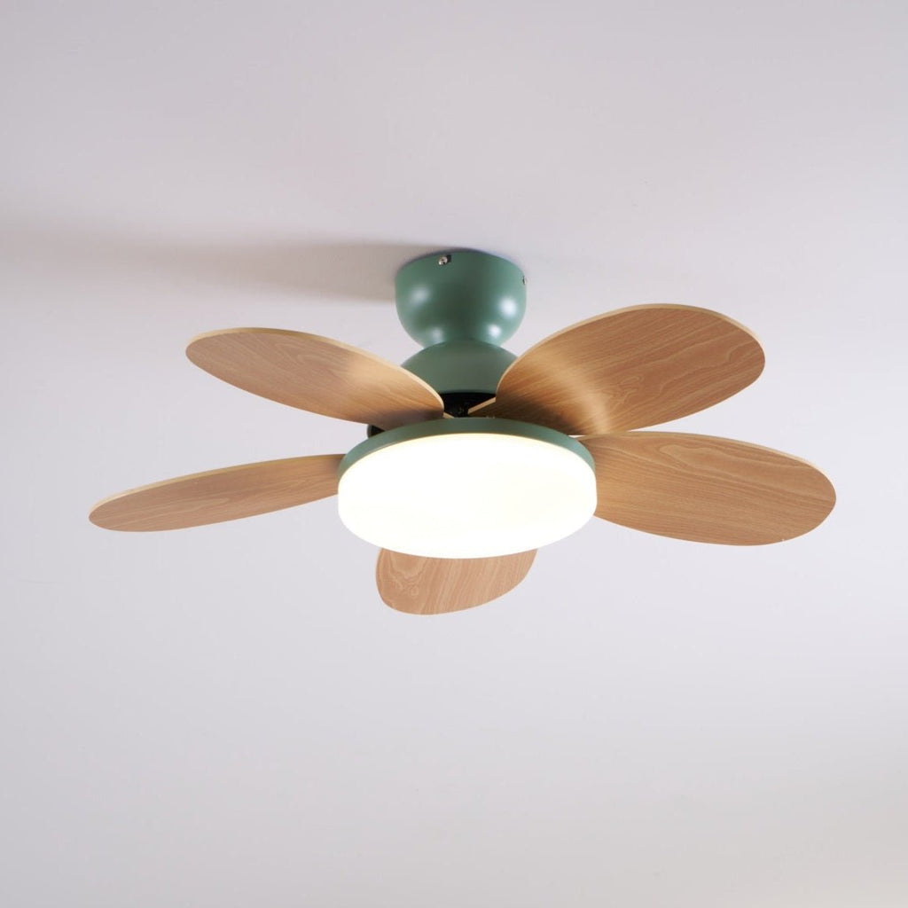 Petal Blade Ceiling Fan with Remote Control and Integrated LED Light