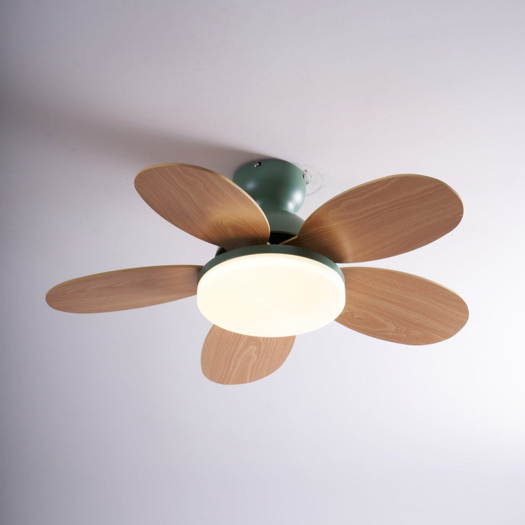 Petal Blade Ceiling Fan with Remote Control and Integrated LED Light