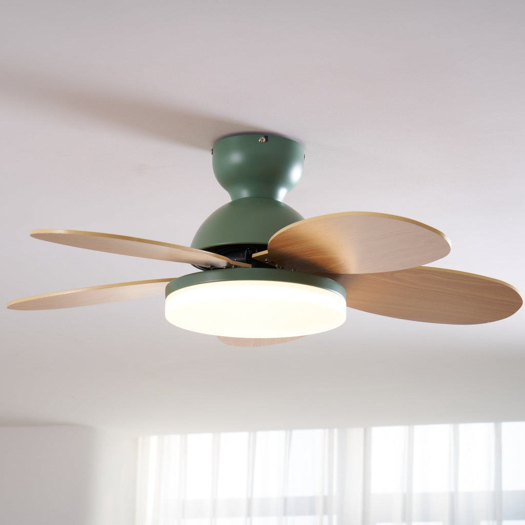 Petal Blade Ceiling Fan with Remote Control and Integrated LED Light